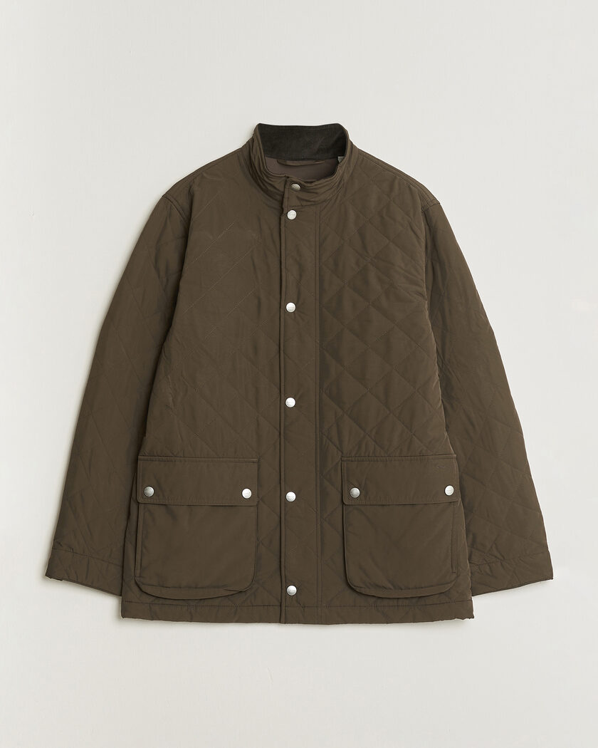 GANT Quilted Fleece Jacket Green Lagoon at CareOfCarl.com