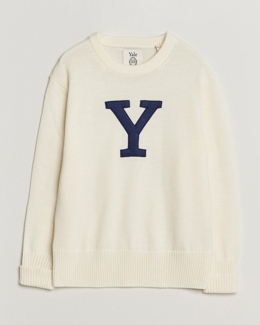 Gant YALE Merino Crew Neck Cream – White