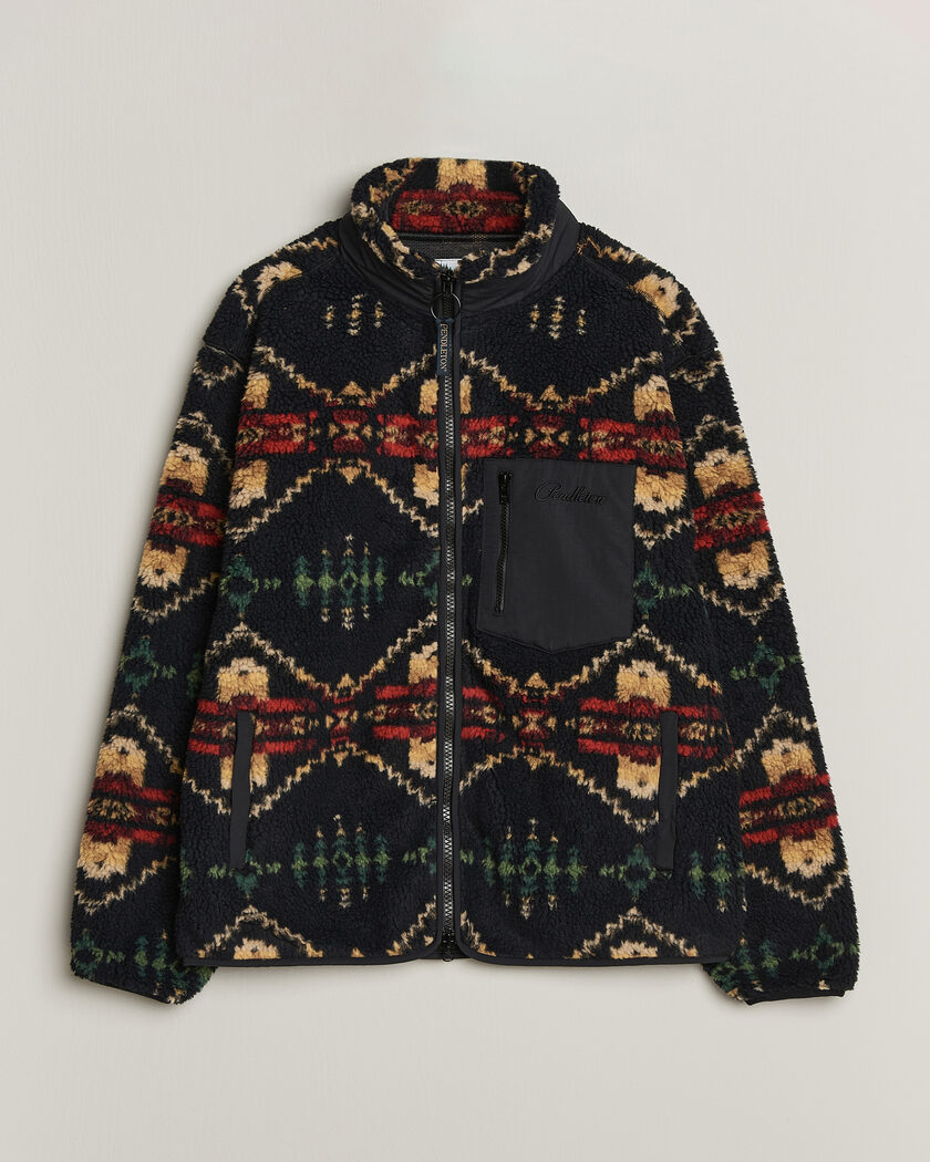 Pendleton Jacquard Sherpa Fleece Four Corners – Black