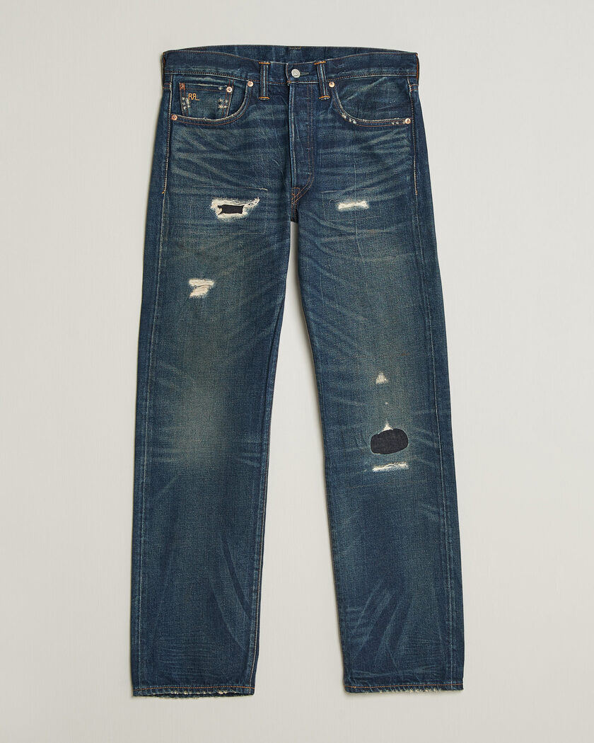 RRL Straight Leg Selvedge Jeans Hawley Wash – Blue