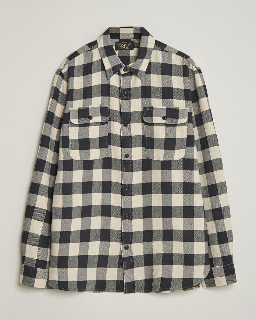 RRL Matlock Plaid Shirt Black/Cream – Black