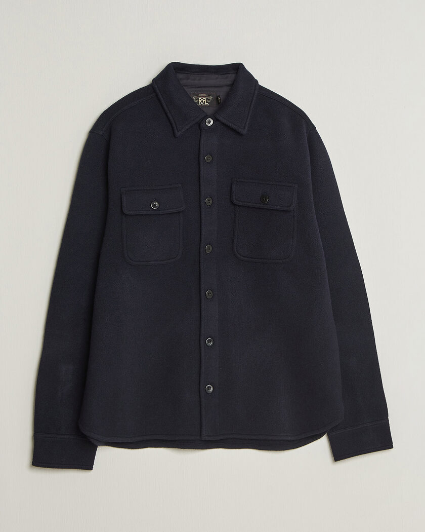 RRL CPO Cardigan Shirt Navy – Blue