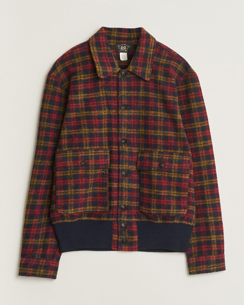 RRL Knit Bomber Jacket Red Multi – Multi-colour