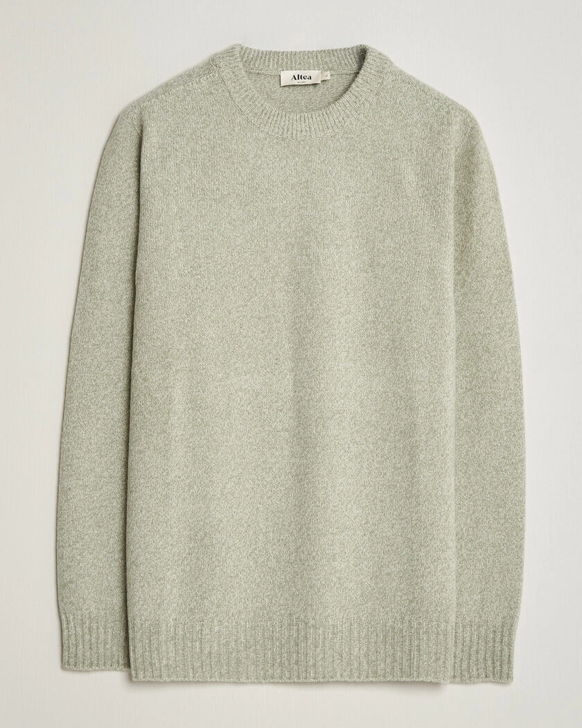 Altea Wool/Cashmere Crew Neck Pullover Mint Green – Green