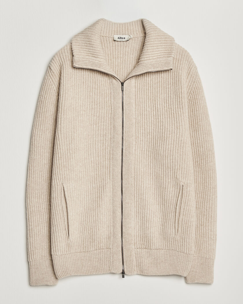 Auralee Wool Knit Shirt Cardigan Charcoal at CareOfCarl.com