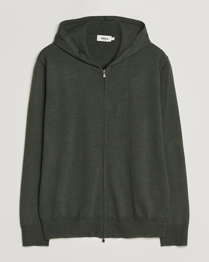 Altea Merino Wool Cardigan Dark Military – Green