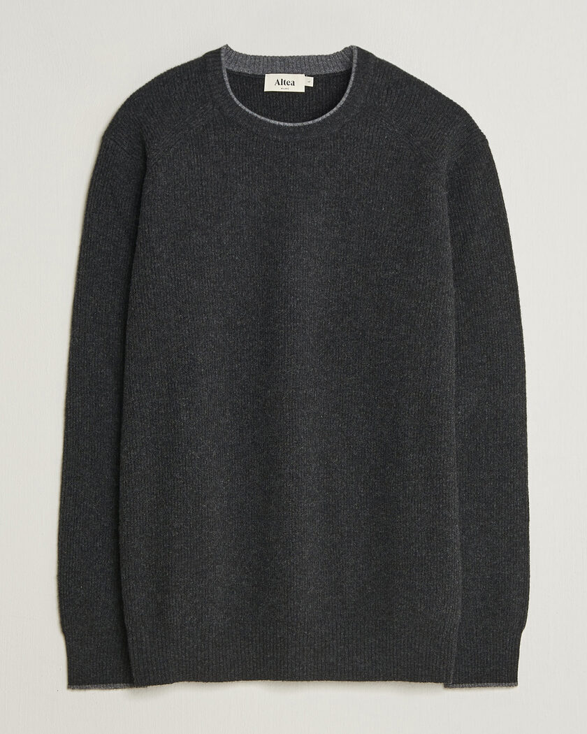 Altea Rib Wool Raglan Sweater Charcoal – Grey