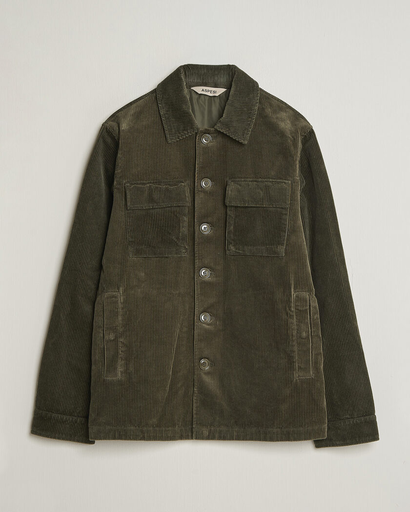 Aspesi Tigre Corduroy Shirt Jacket Military – Green