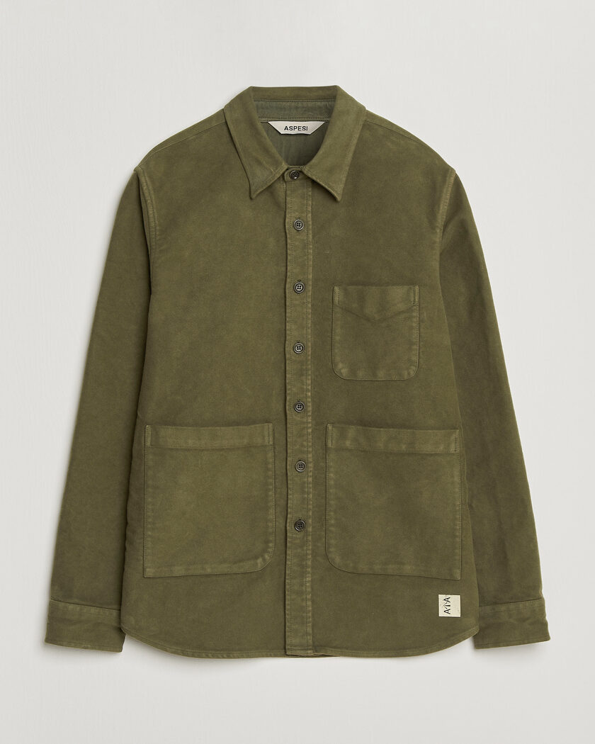 Aspesi Moleskine Utility Shirt Military – Green