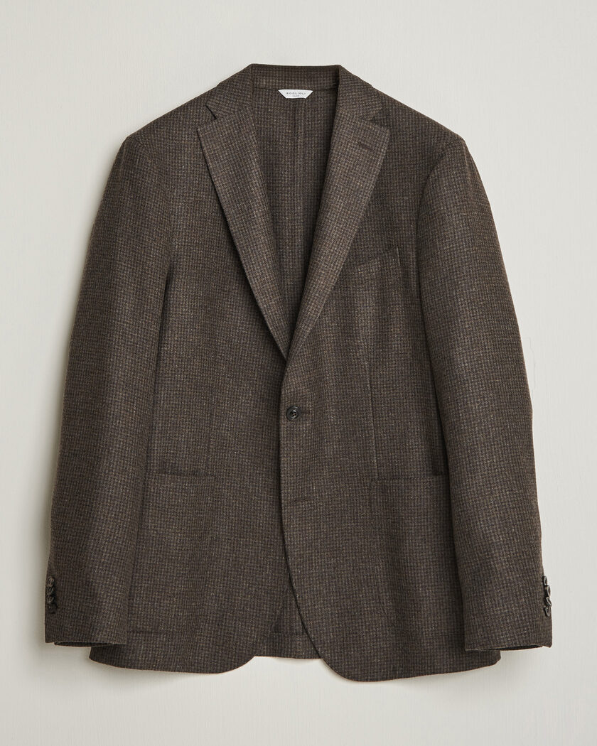 Boglioli K Jacket Wool Houndstooth Blazer Dark Brown – Brown