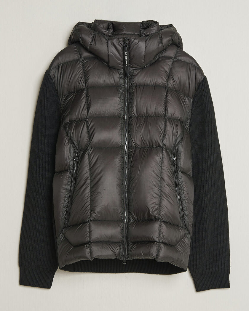 C.P. Company Merino Wool Padded Hybrid Hood Jacket Black – Black