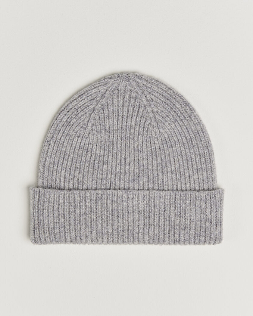 Robert Mackie Clyde Lambswool Beanie Light Grey – Grey