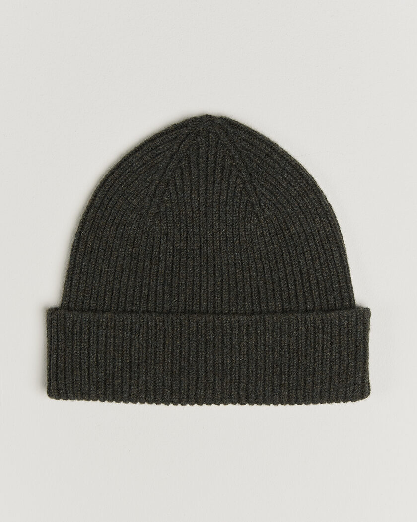 Robert Mackie Clyde Lambswool Beanie Seaweed Green – Green