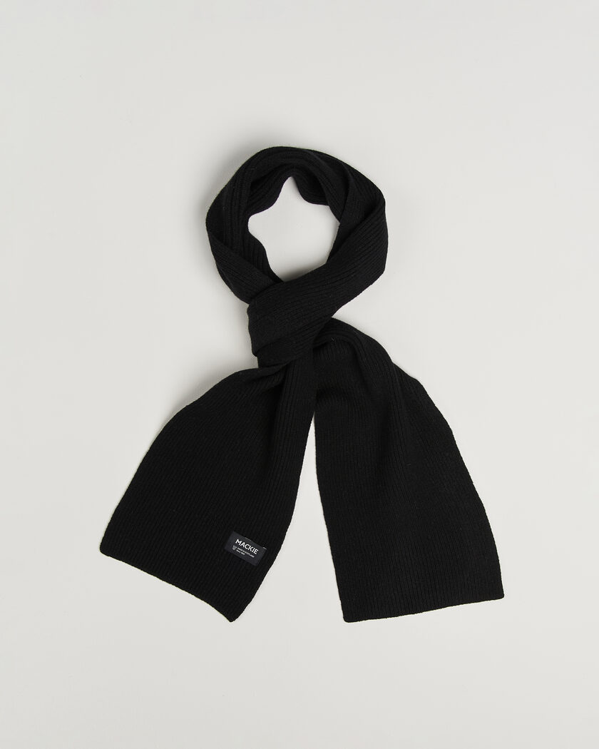 Robert Mackie Clyde Lambswool Scarf Black – Black