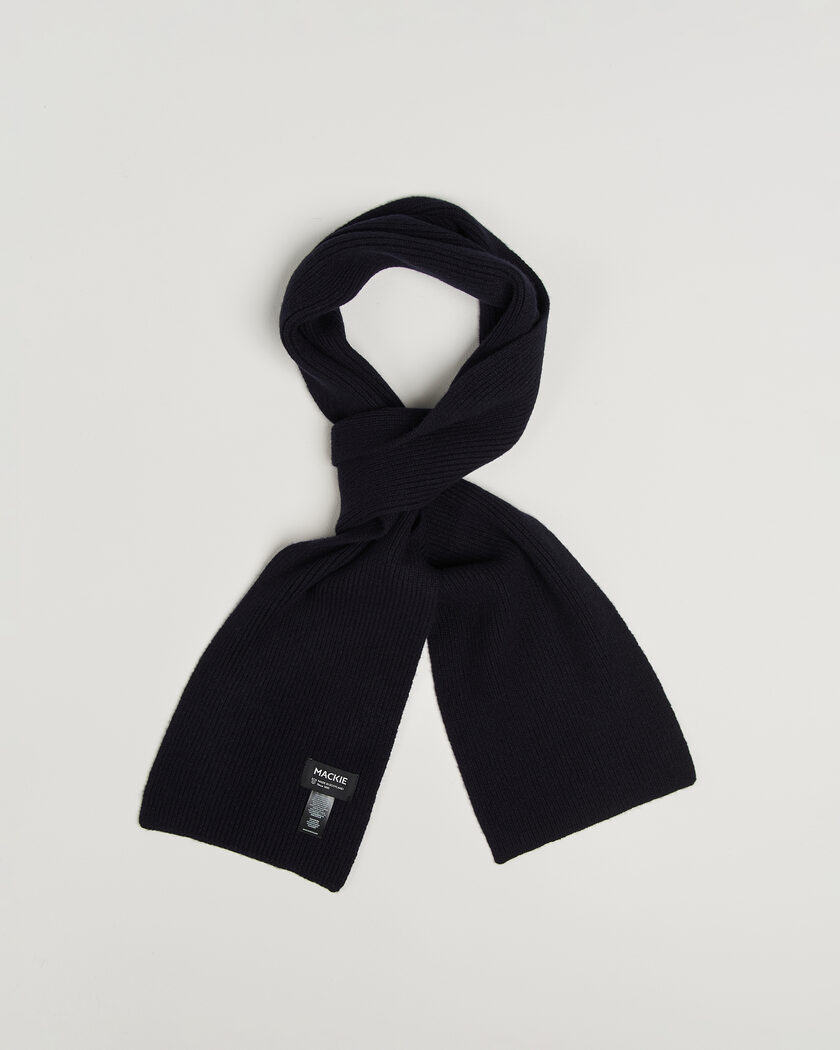 Robert Mackie Clyde Lambswool Scarf Navy – Blue