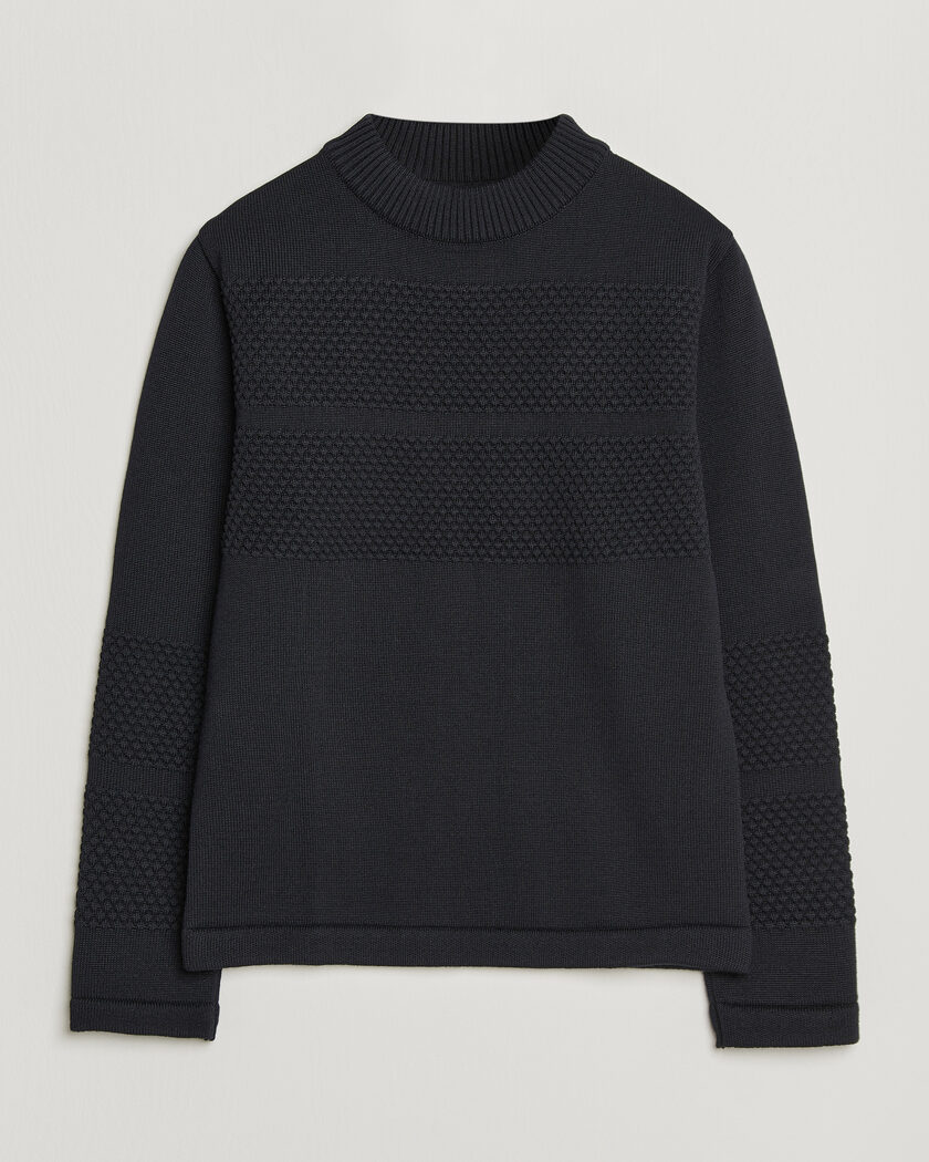S.N.S. Herning Fisherman Mock Neck Navy Blue – Blue