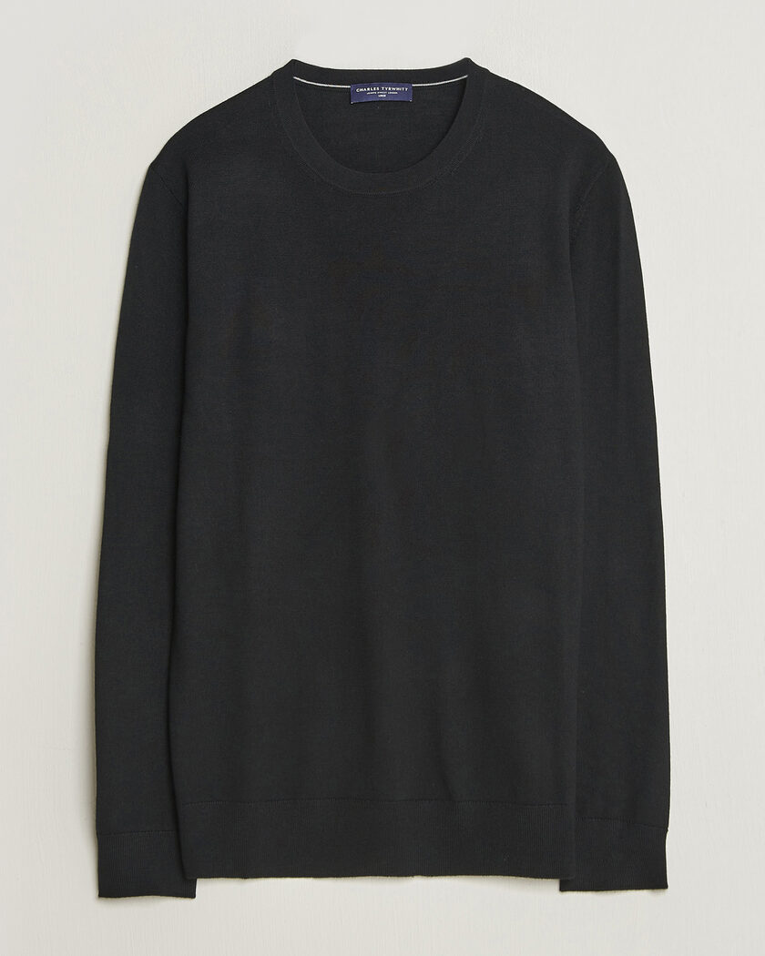 Charles Tyrwhitt Pure Merino Crew Neck Jumper Black – Black