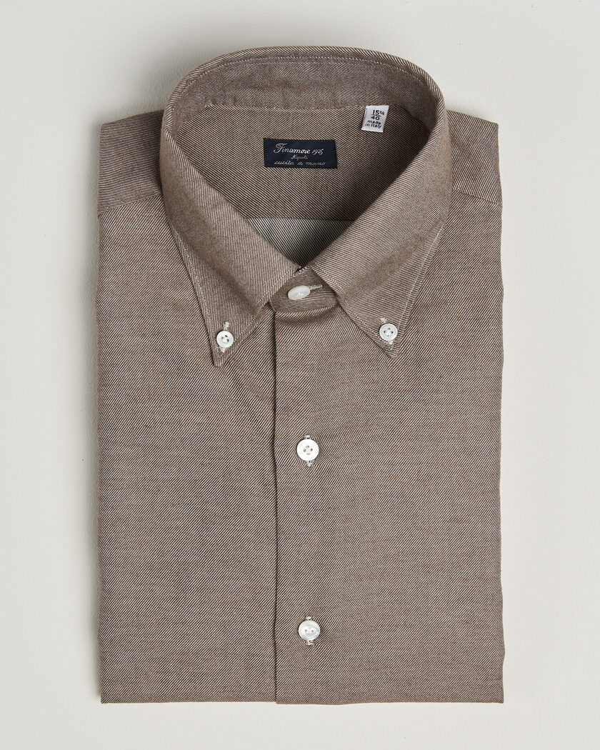 Finamore Napoli Milano Slim Cashmere BD Shirt Brown – Brown