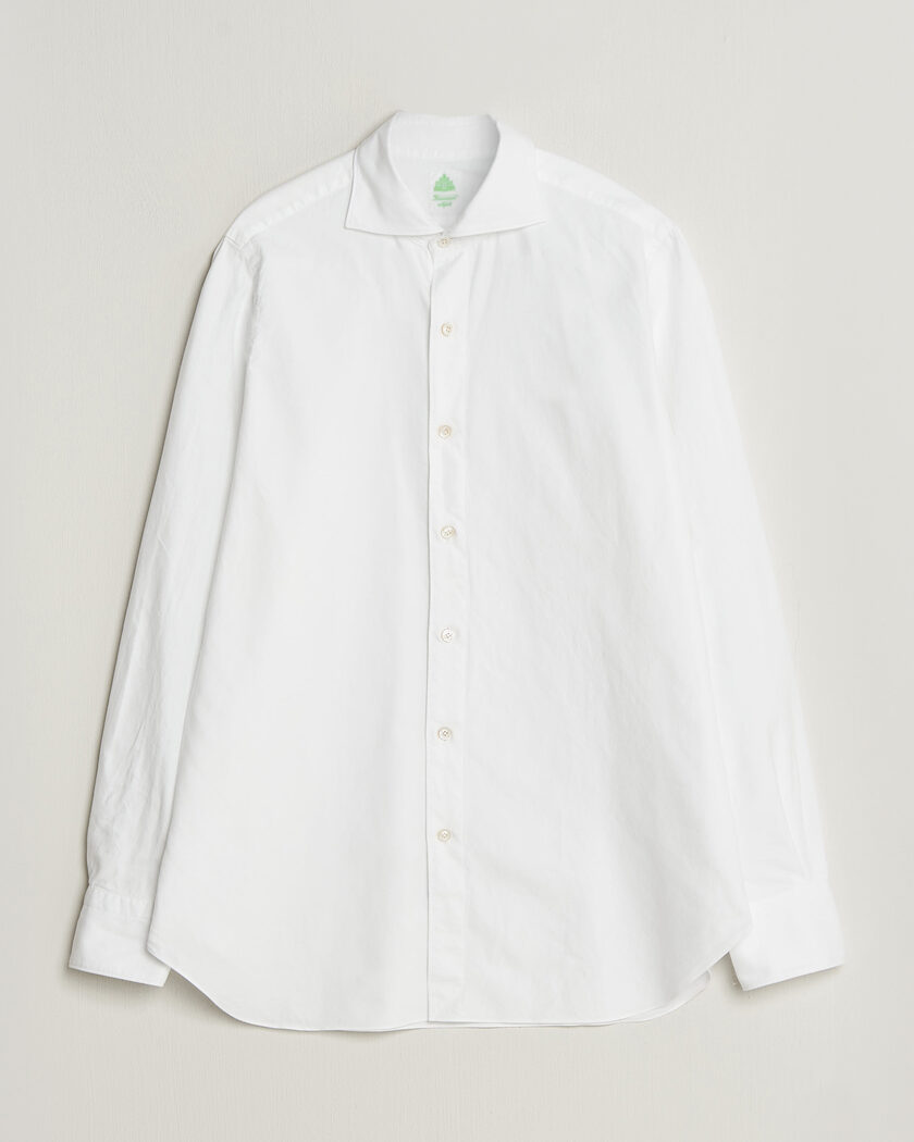 Finamore Napoli Gaeta Flannel Sport Shirt White – White