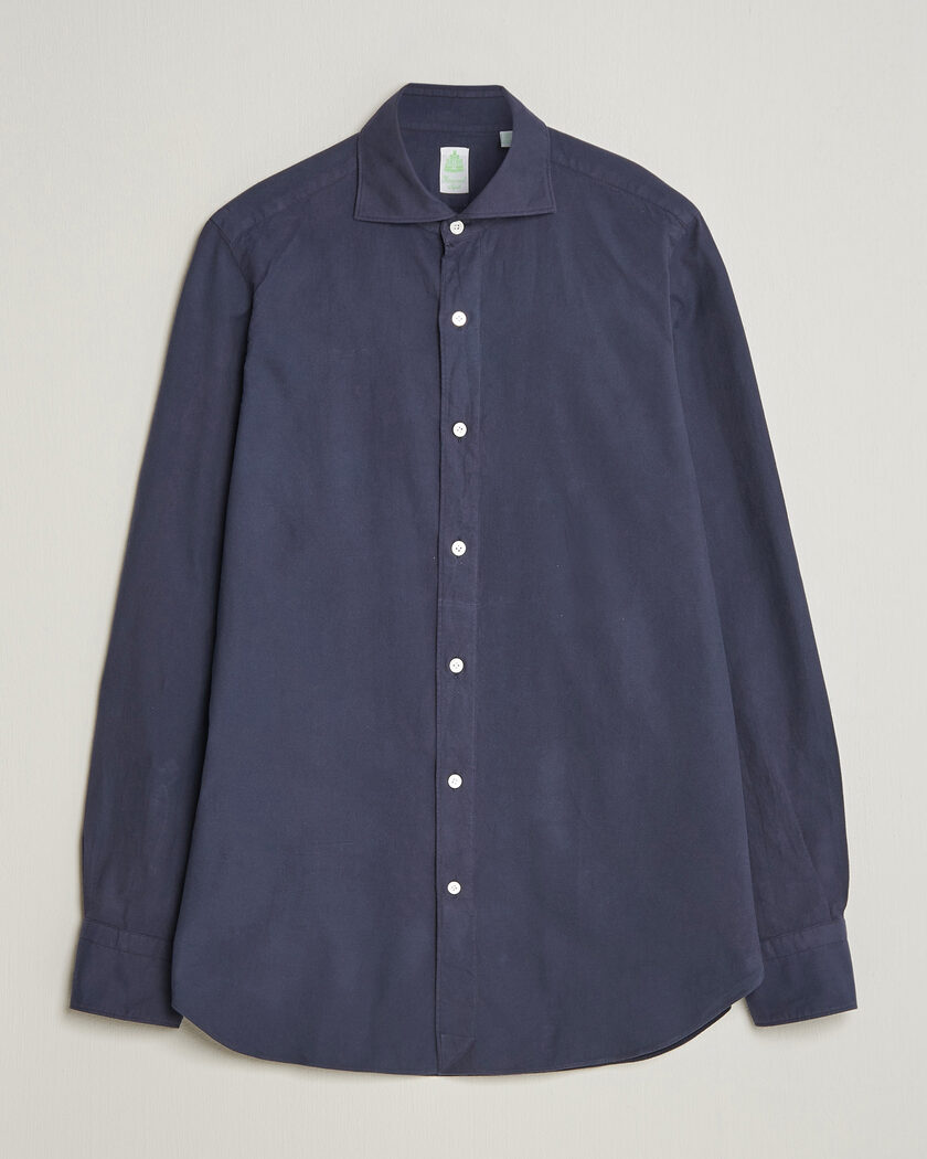 Finamore Napoli Gaeta Flannel Sport Shirt Navy – Blue