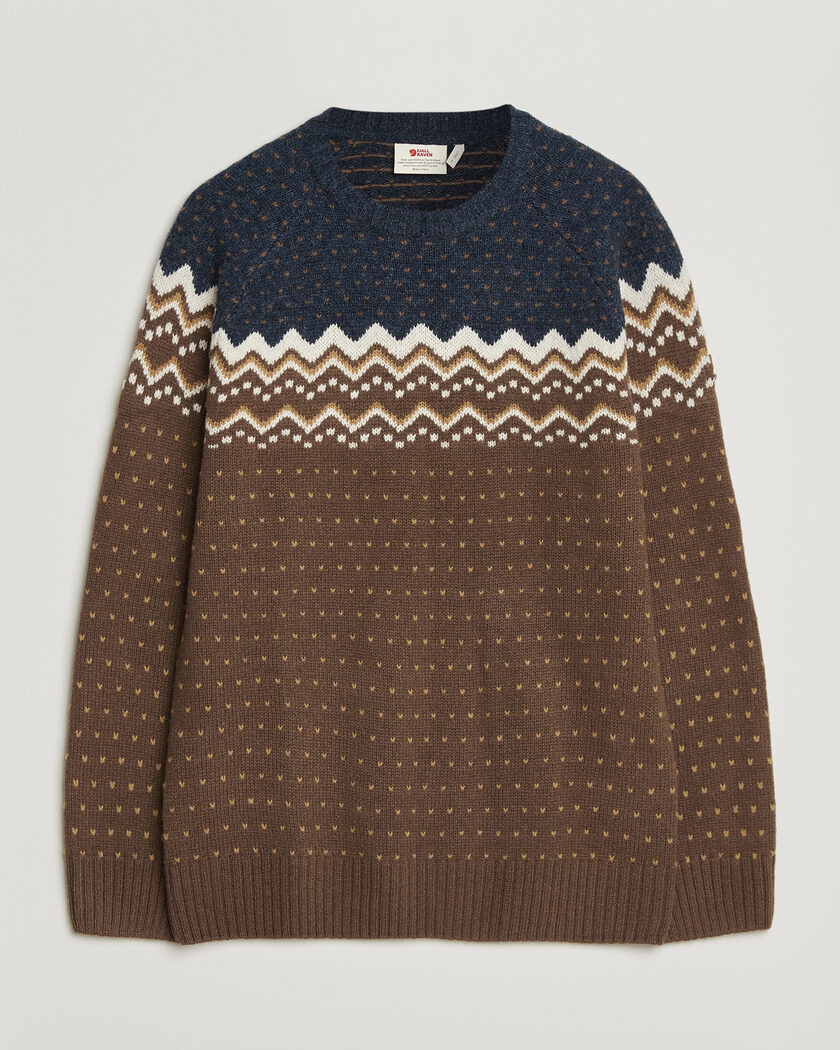 Fjällräven Övik Knit Wool Sweater Dark Oak – Brown