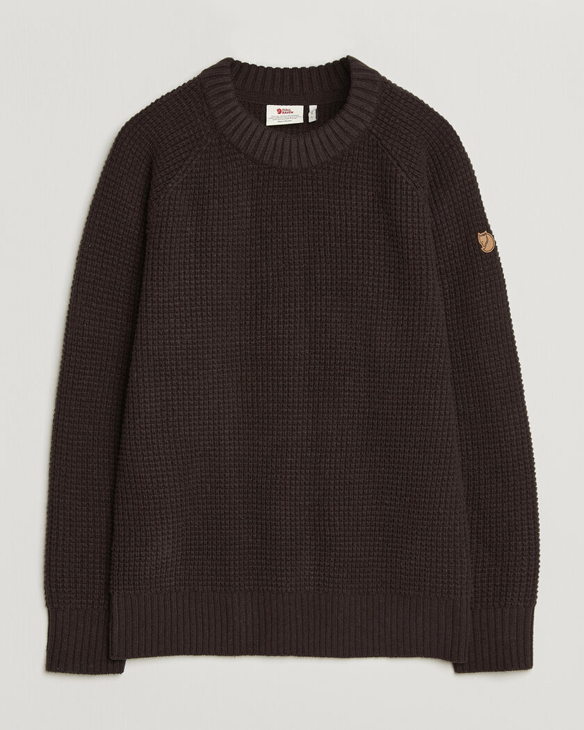 Fjällräven Övik Wool Waffle Knit Black Oak – Brown