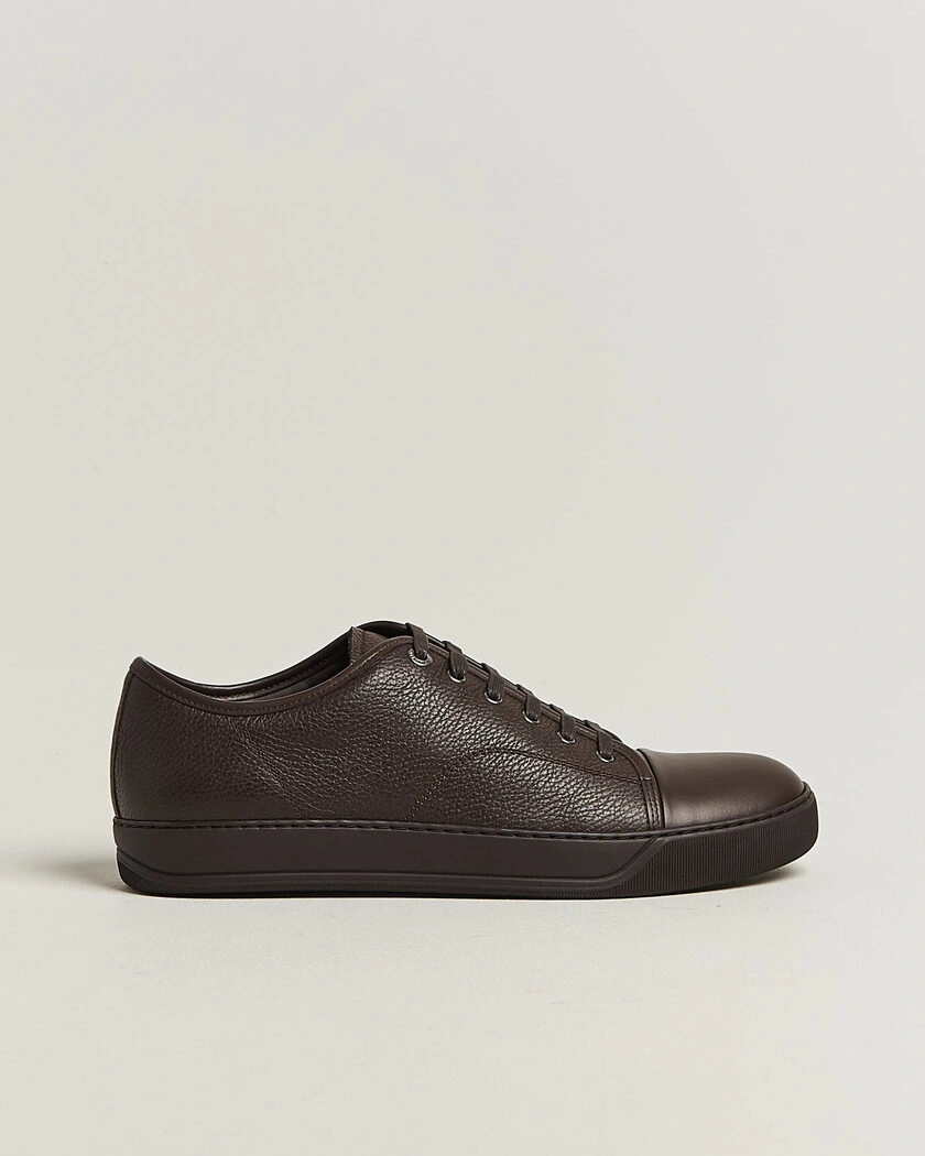 Lanvin DBB1 Grain Leather Cap Toe Sneaker Brown – Brown