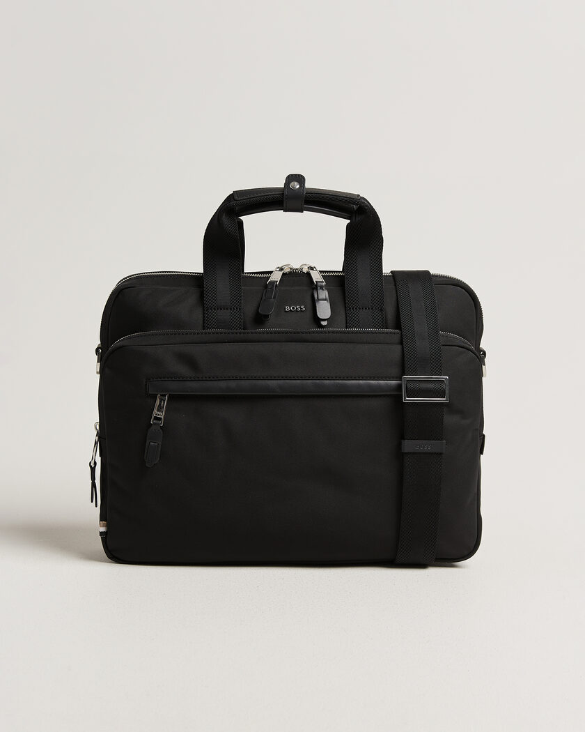 Tiger of Sweden Valise Smooth Leather Double Zip Briefcase Black