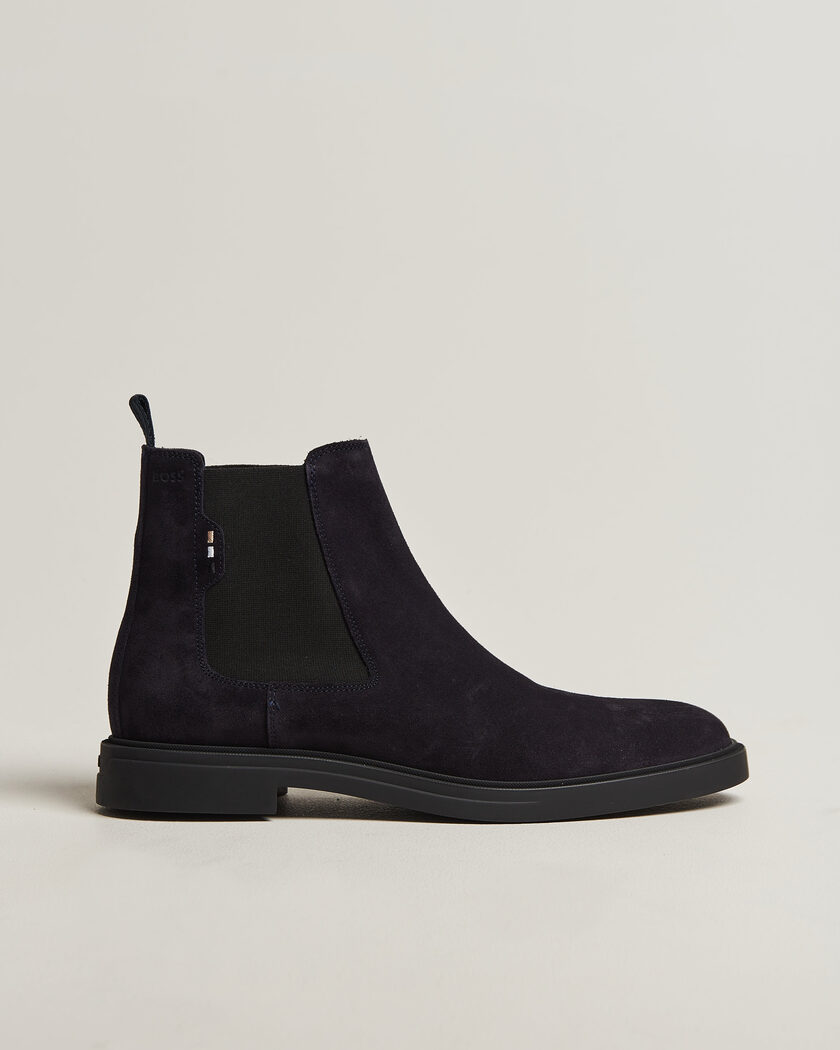 BOSS BLACK Calev Suede Chelsea Boot Dark Blue – Blue