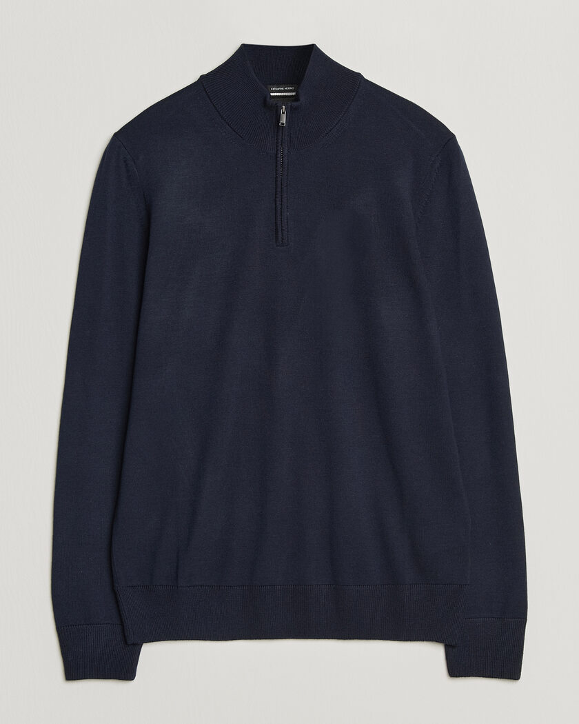 BOSS BLACK Ebenji Merino Knitted Half Zip Dark Blue – Blue