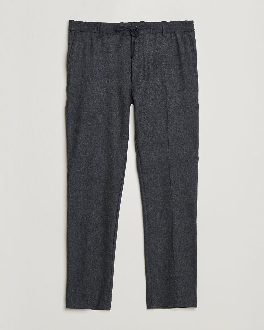 BOSS BLACK Kane Brushed Drawstring Trousers Dark Blue – Blue