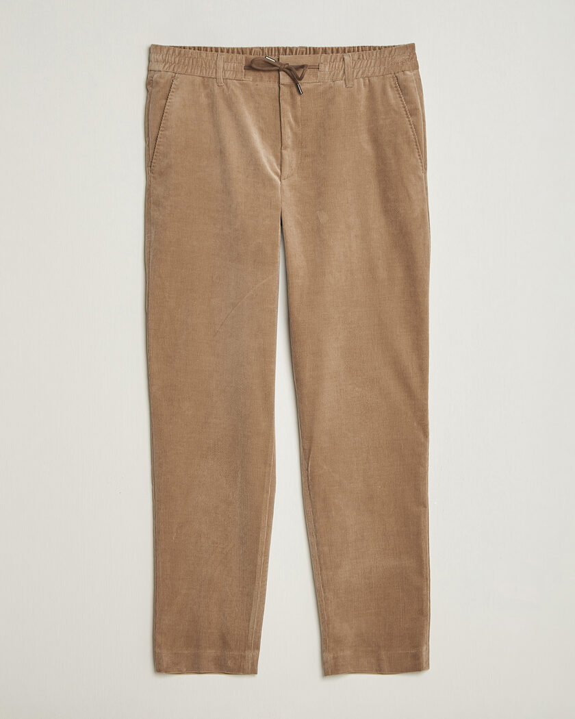 BOSS BLACK Perin Corduroy Drawstring Trousers Open Brown – Brown