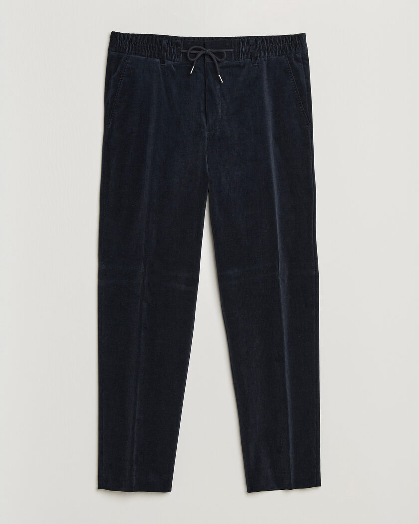 BOSS BLACK Perin Corduroy Drawstring Trousers Dark Blue – Blue