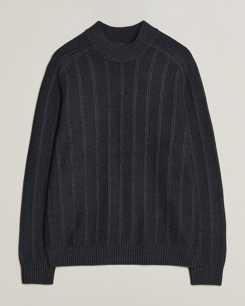 BOSS ORANGE Katoolo Wool/Cotton Knitted Turtleneck Dark Blue – Blue
