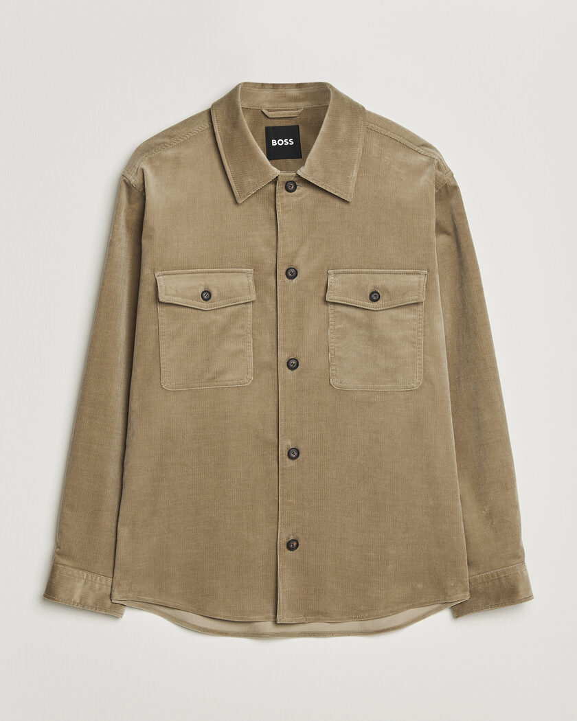 BOSS BLACK Carper Corduroy Overshirt Open Brown – Brown