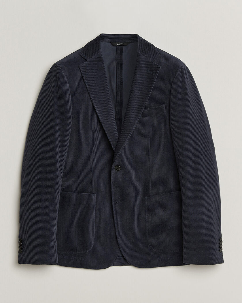 BOSS BLACK Hanry Corduroy Suit Blazer Open Blue – Blue