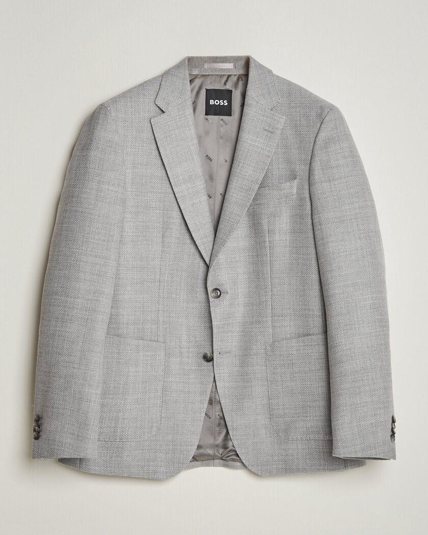BOSS BLACK Hutson Wool Patch Pocket Blazer Light Grey – Grey