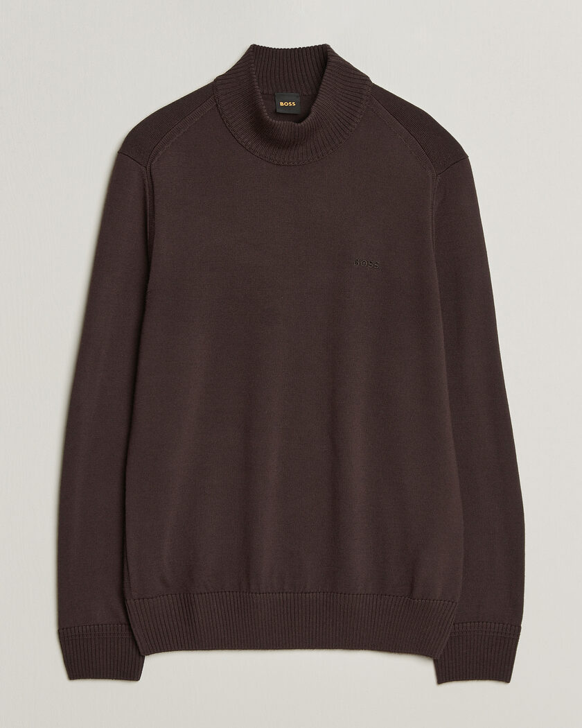 BOSS ORANGE Avac Knitted Turtleneck Dark Brown – Brown