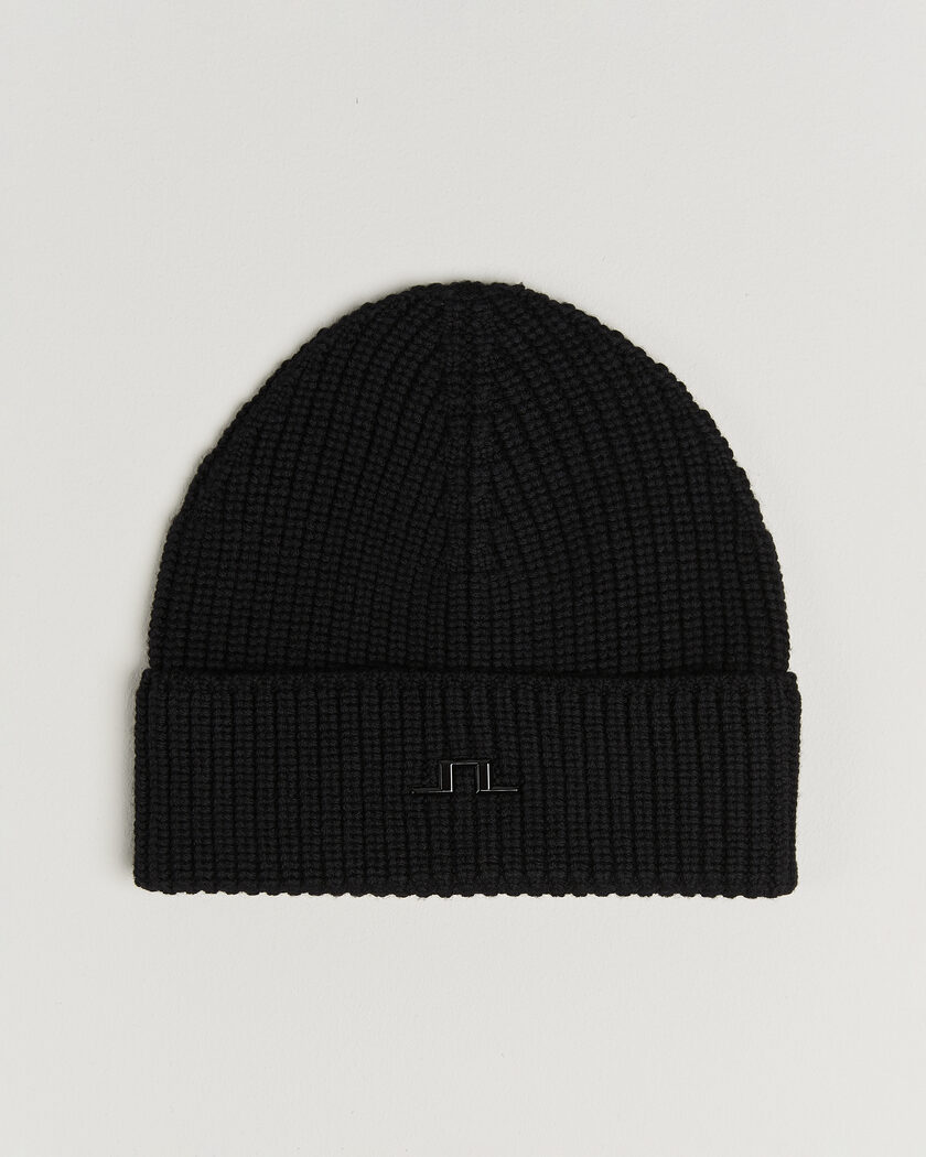 J.Lindeberg Merino Beanie Black – Black
