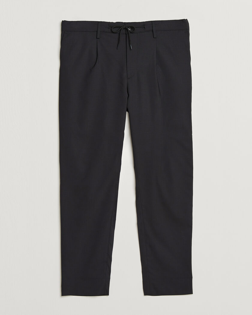 Auralee Wool/Linen Ox Drawstring Pants Black at CareOfCarl.com