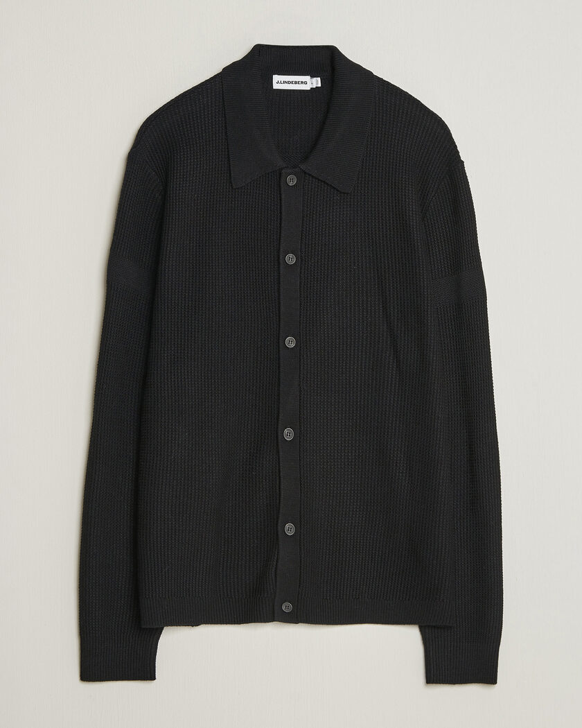 J.Lindeberg Willem Knitted Cardigan Black – Black
