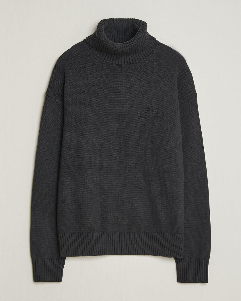 J.Lindeberg Eddy Wool/Cotton Knitted Turtleneck Black – Black
