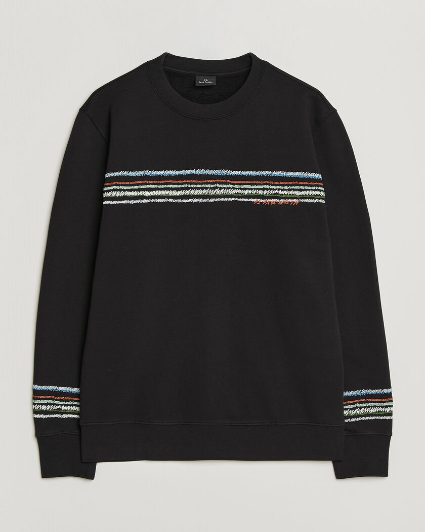 PS Paul Smith Stripes Crew Neck Sweatshirt Black – Black