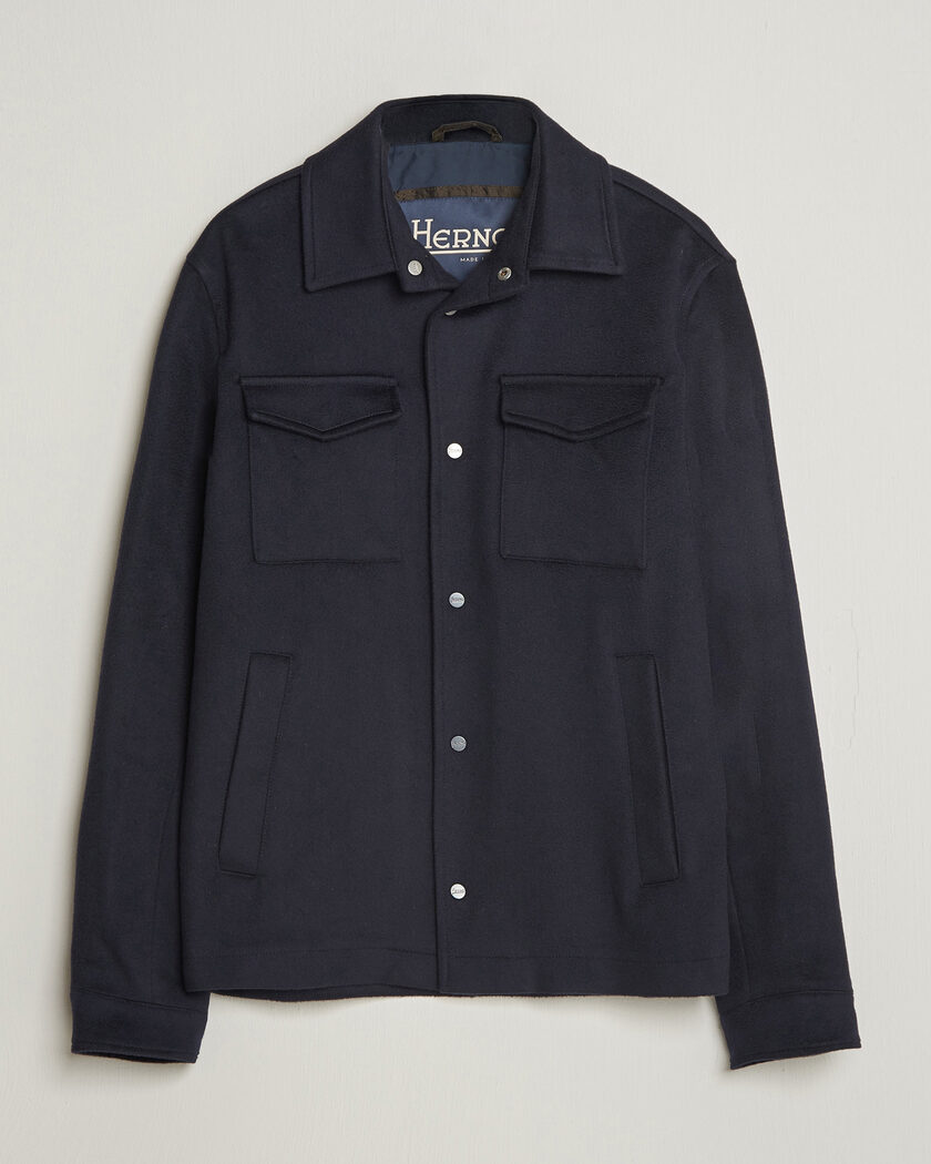 Herno Cashmere Overshirt Navy – Blue
