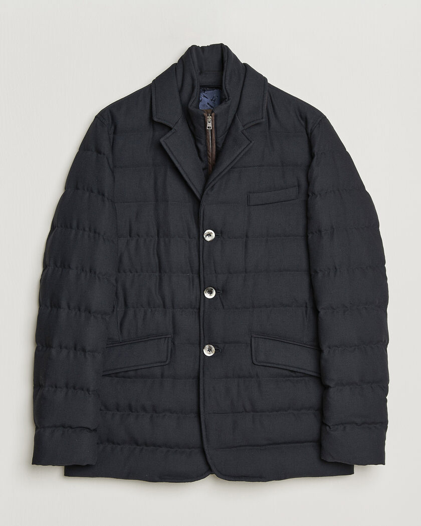 Herno Flannel Down Blazer Navy – Blue