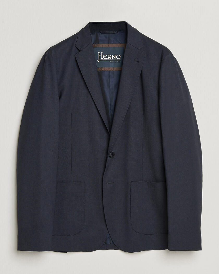 Boglioli K Jacket Wool Hopsack Blazer Navy at CareOfCarl.com