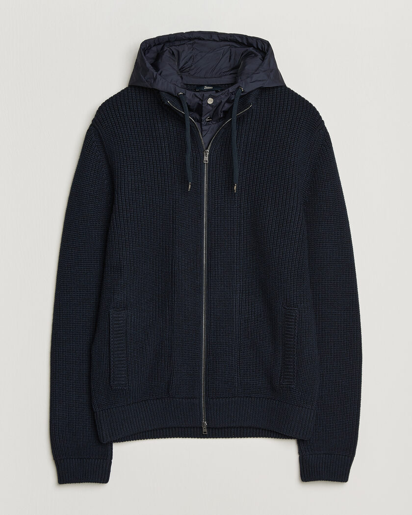 C.P. Company Knitted Full Zip Hood White/Grey at CareOfCarl.com