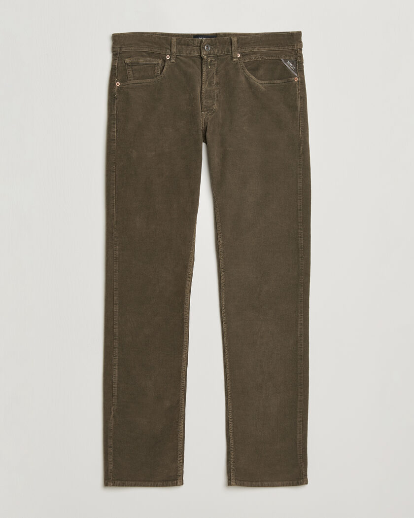 Replay Grover Corduroy 5-Pocket Pants Mud Green – Green