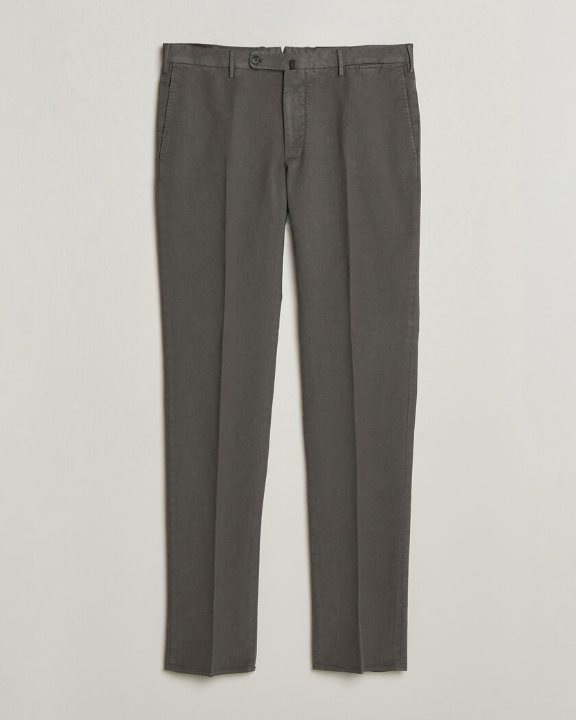 Incotex Regular Fit Soft Cotton Stretch Chinos Dark Grey – Grey