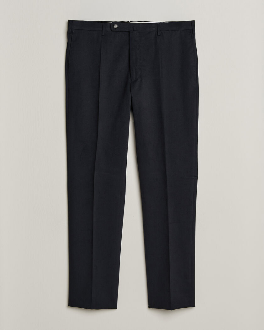 Incotex Regular Fit Cotton/Cashmere Trousers Navy – Blue